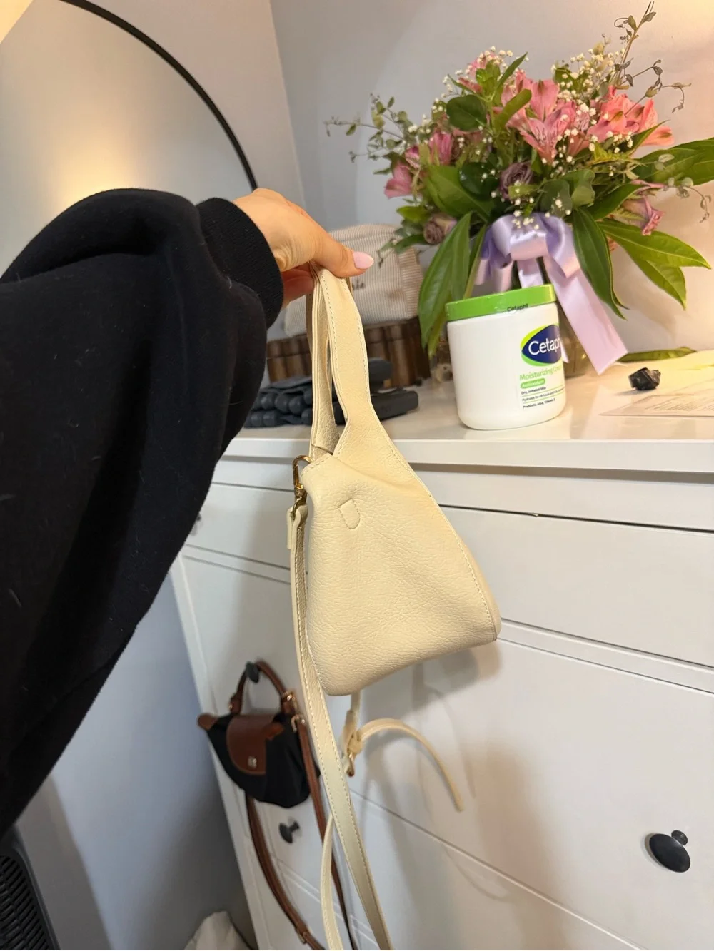 Cream Leather Crossbody Tote - Anthropologie